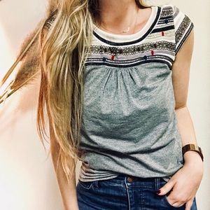 Anthropologie One September Silver Top 💋